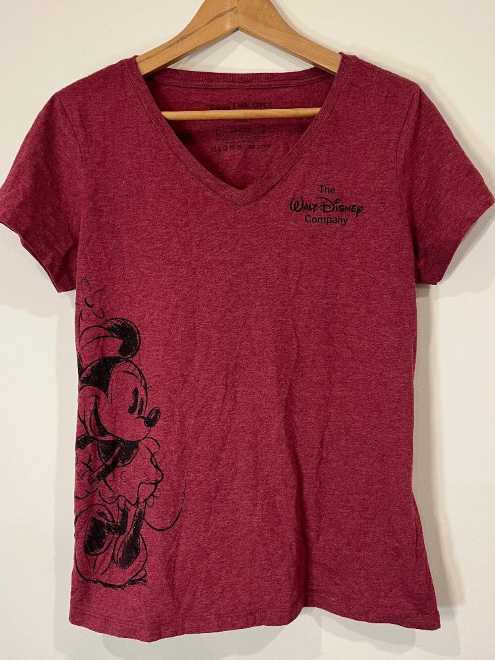 Walt Disney Company Employee Exclusive Minnie Mouse Shirt, Women's Large